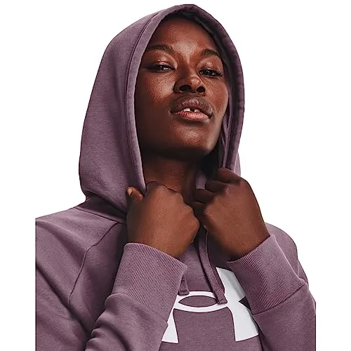 Under Armour Womens Rival Fleece Big Logo Hoodie, (001) Black / / White, Medium