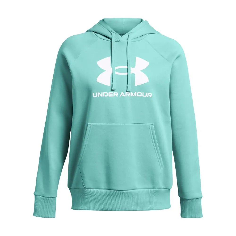 Under Armour Womens Rival Fleece Big Logo Hoodie, (001) Black / / White, Medium