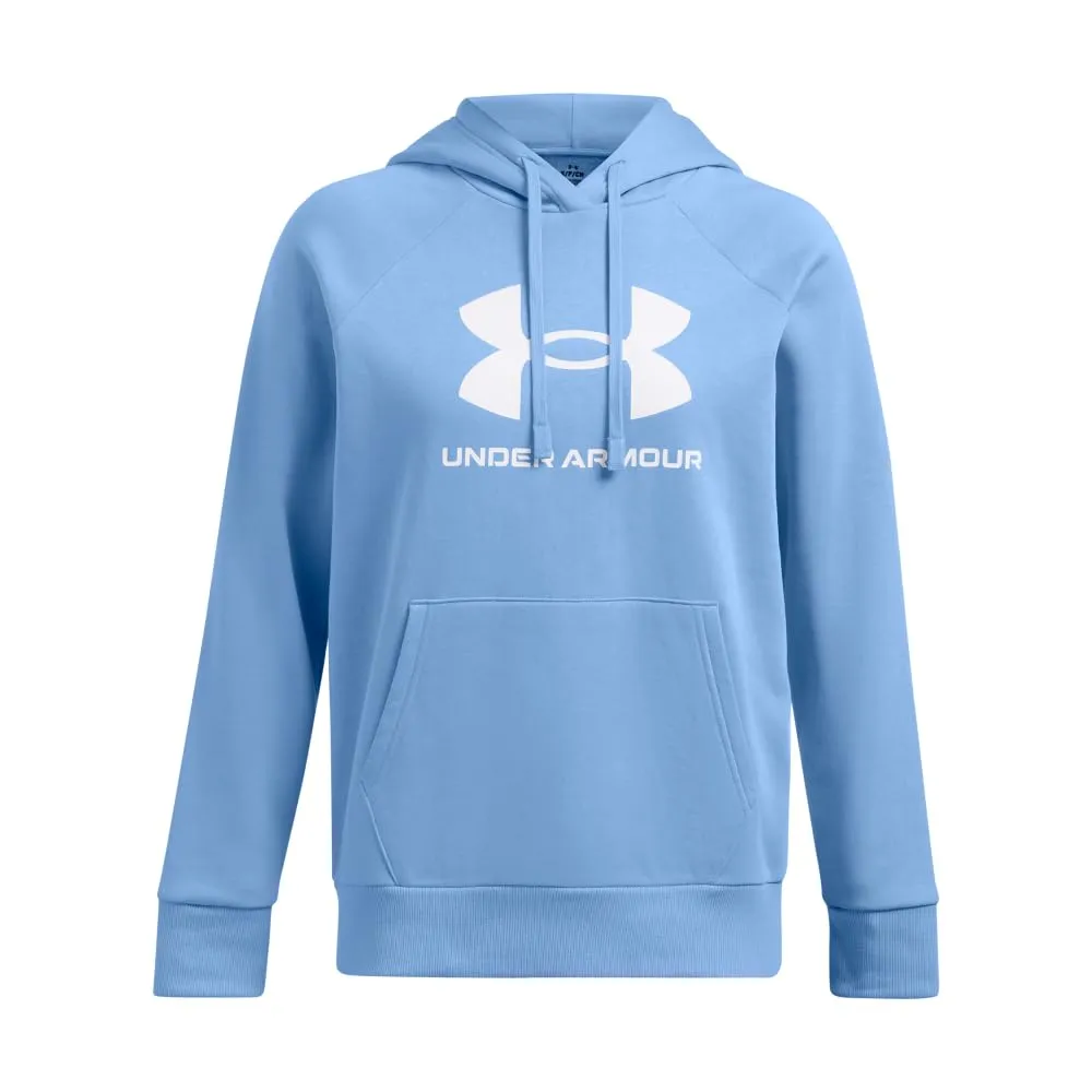 Under Armour Womens Rival Fleece Big Logo Hoodie, (001) Black / / White, Medium