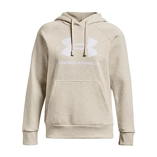 Under Armour Womens Rival Fleece Big Logo Hoodie, (001) Black / / White, Medium