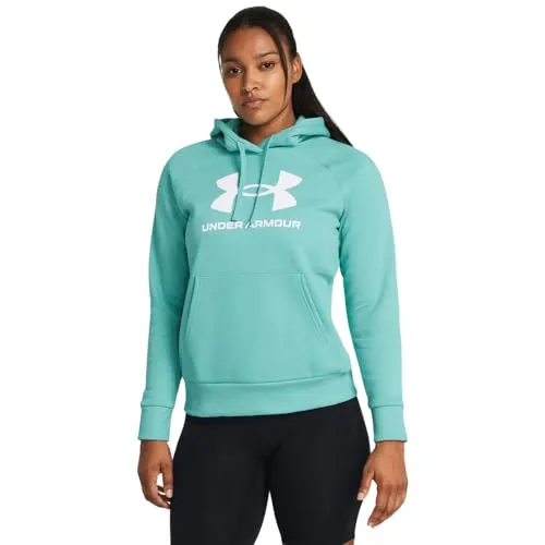 Under Armour Womens Rival Fleece Big Logo Hoodie, (001) Black / / White, Medium