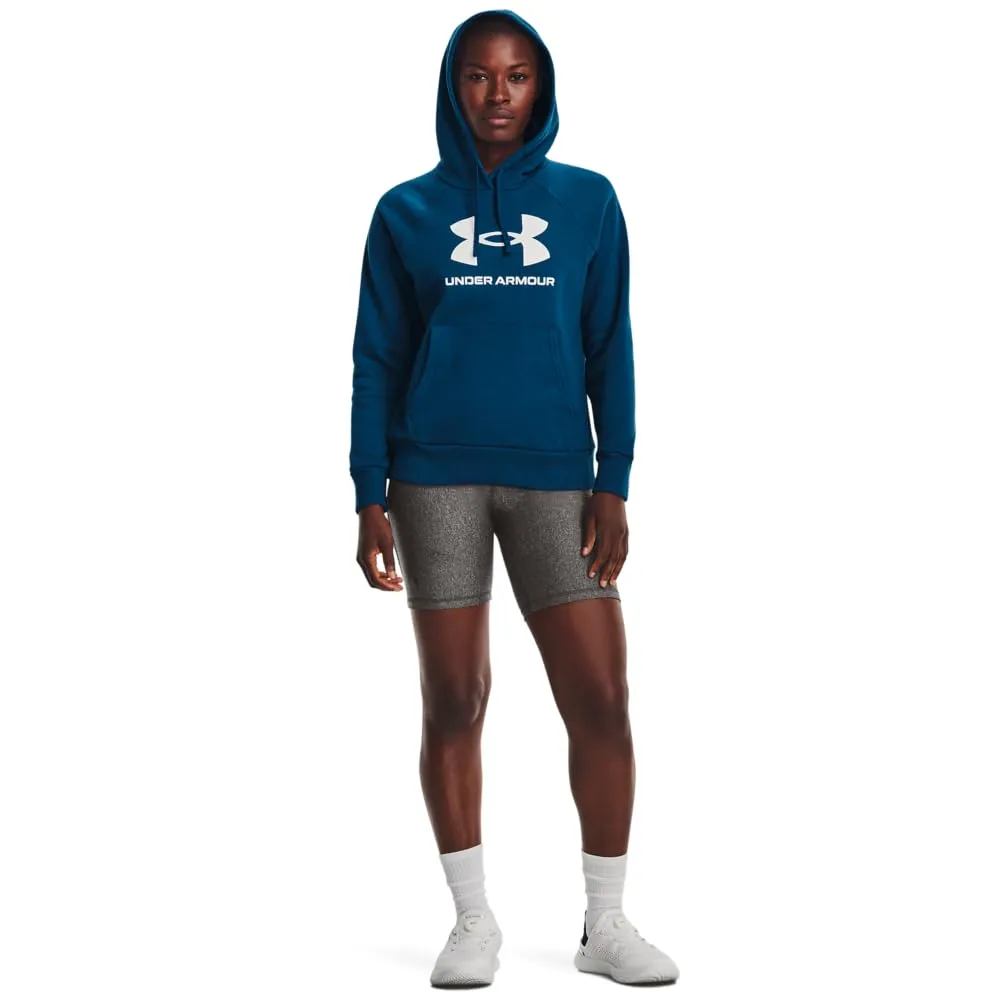 Under Armour Womens Rival Fleece Big Logo Hoodie, (001) Black / / White, Medium