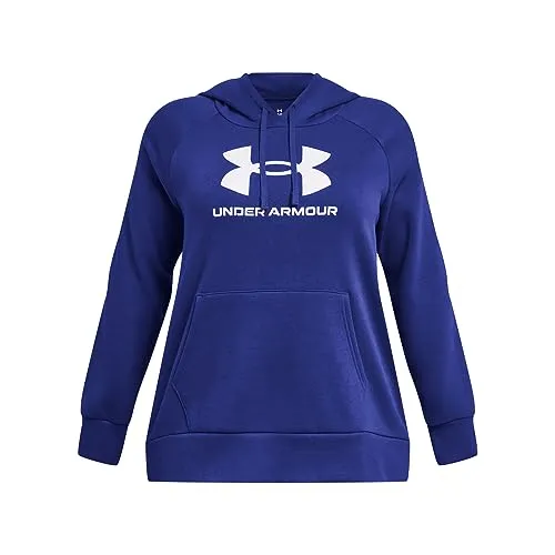 Under Armour Womens Rival Fleece Big Logo Hoodie, (001) Black / / White, Medium