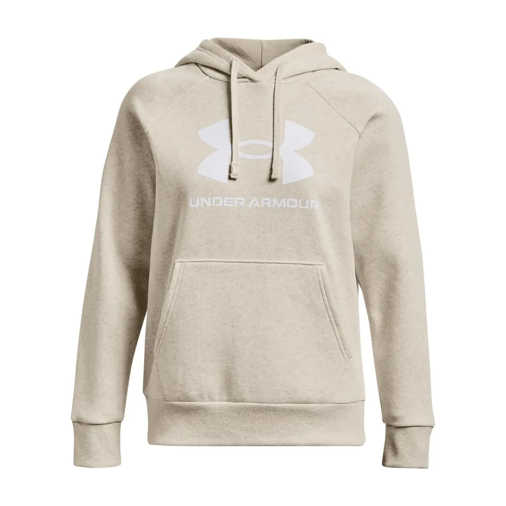 Under Armour Womens Rival Fleece Big Logo Hoodie, (001) Black / / White, Medium