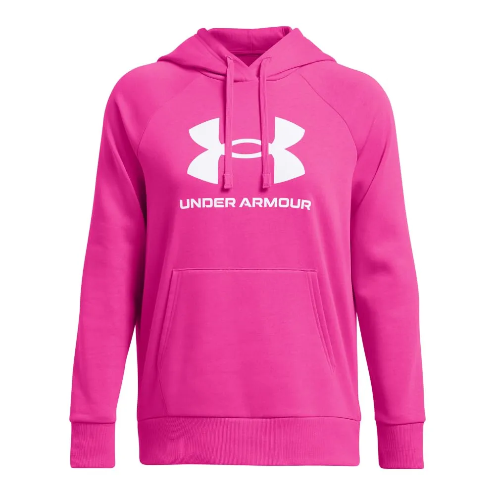 Under Armour Womens Rival Fleece Big Logo Hoodie, (001) Black / / White, Medium