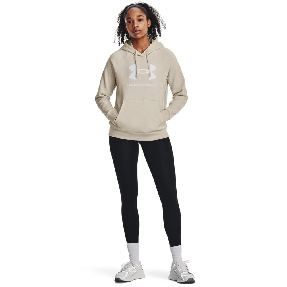 Under Armour Womens Rival Fleece Big Logo Hoodie, (001) Black / / White, Medium