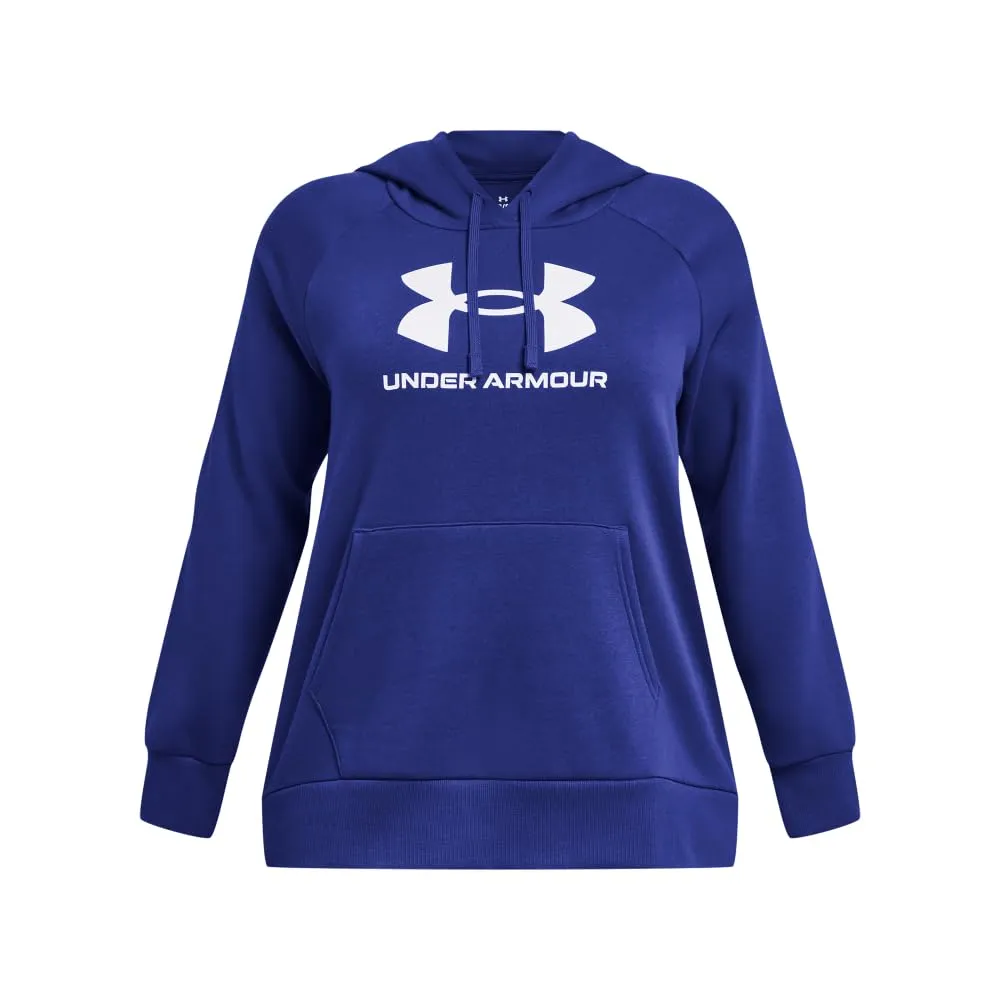 Under Armour Womens Rival Fleece Big Logo Hoodie, (001) Black / / White, Medium