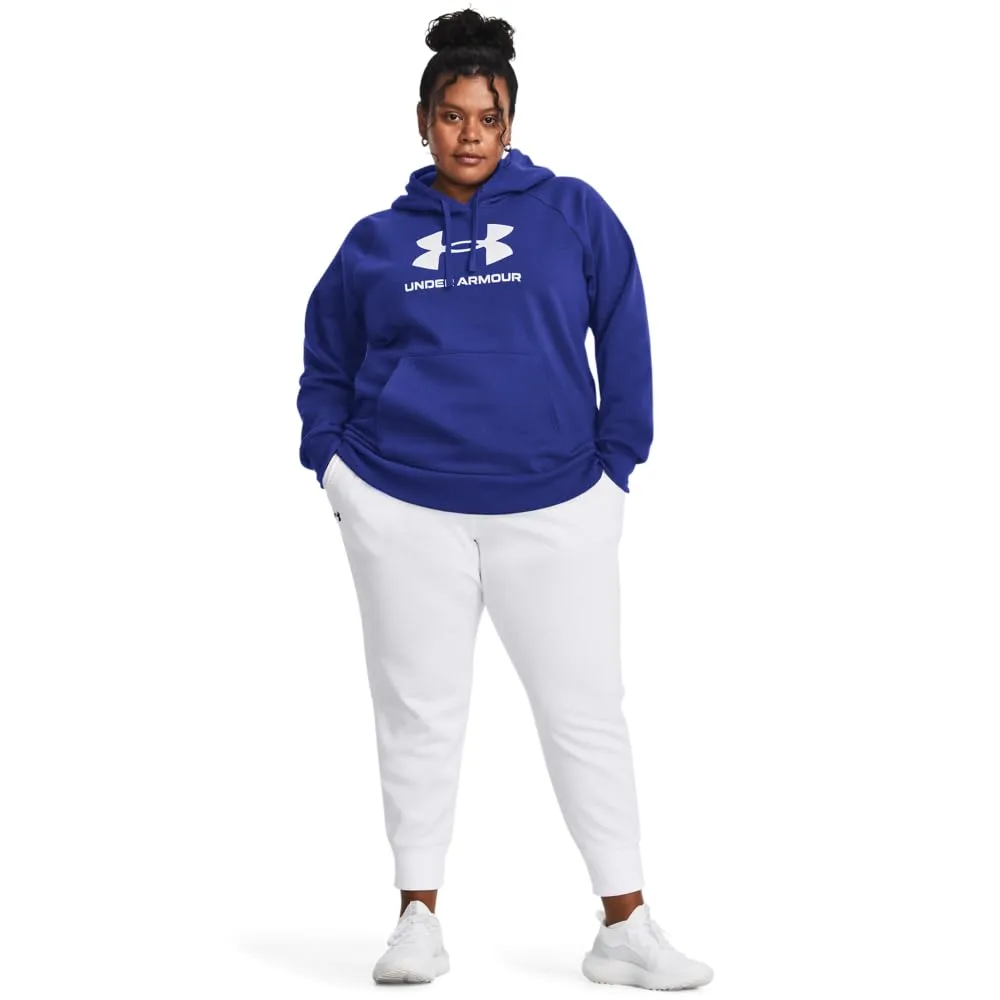 Under Armour Womens Rival Fleece Big Logo Hoodie, (001) Black / / White, Medium