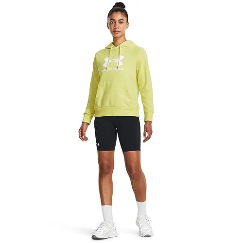 Under Armour Womens Rival Fleece Big Logo Hoodie, (001) Black / / White, Medium