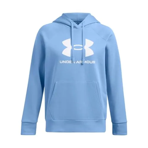 Under Armour Womens Rival Fleece Big Logo Hoodie, (001) Black / / White, Medium