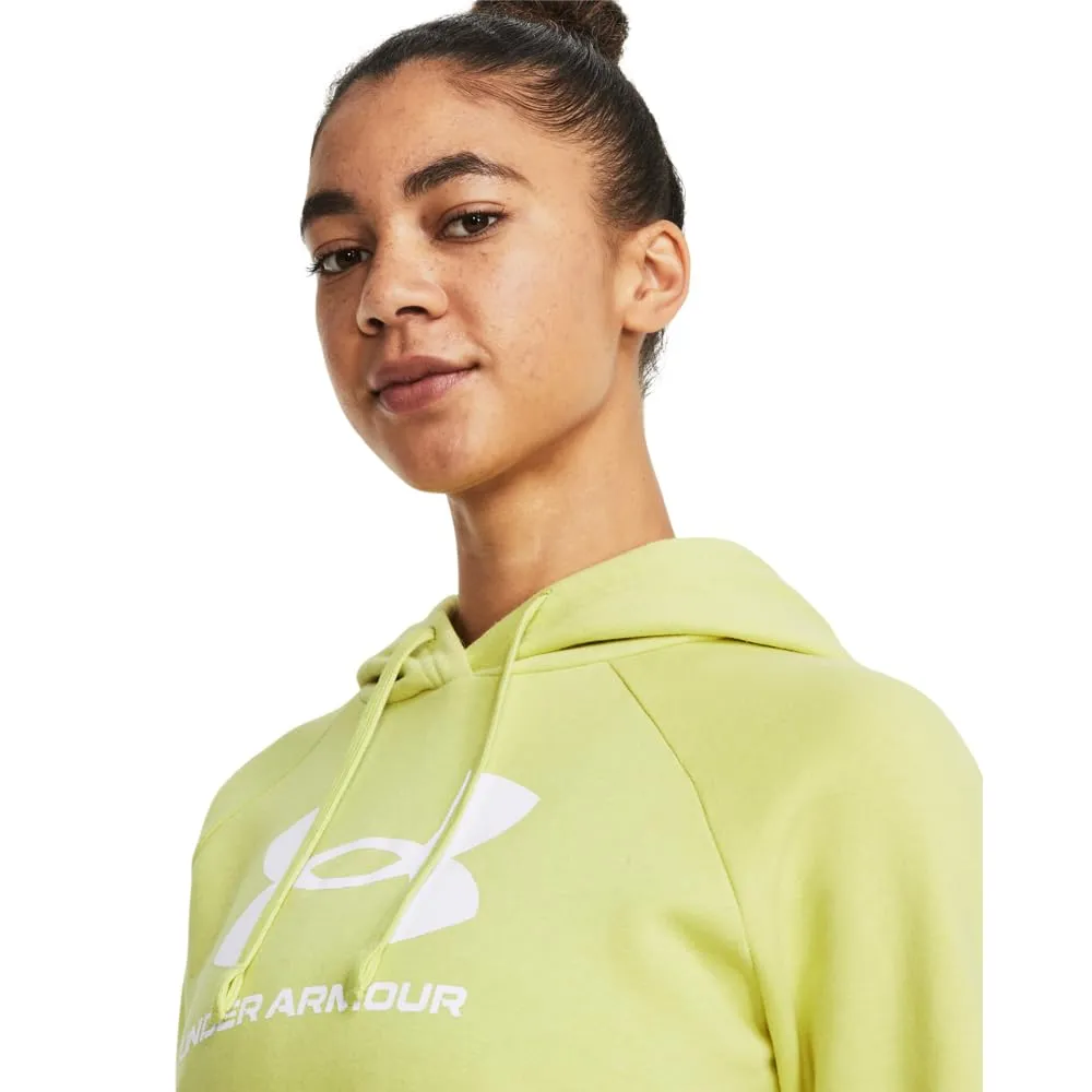 Under Armour Womens Rival Fleece Big Logo Hoodie, (001) Black / / White, Medium