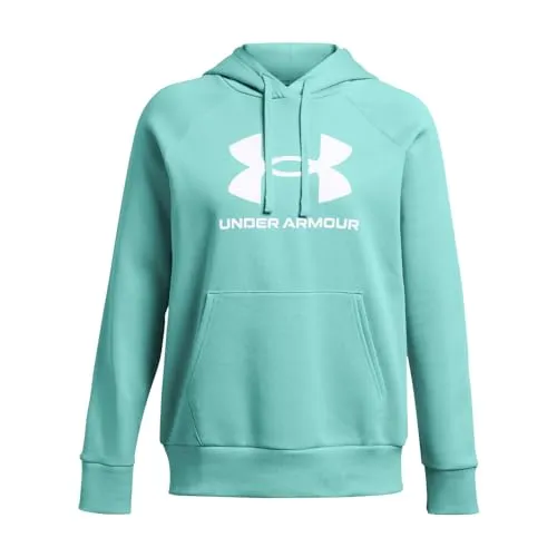 Under Armour Womens Rival Fleece Big Logo Hoodie, (001) Black / / White, Medium