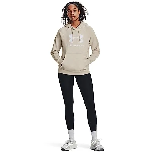 Under Armour Womens Rival Fleece Big Logo Hoodie, (001) Black / / White, Medium