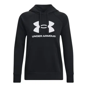 Under Armour Womens Rival Fleece Big Logo Hoodie, (001) Black / / White, Medium