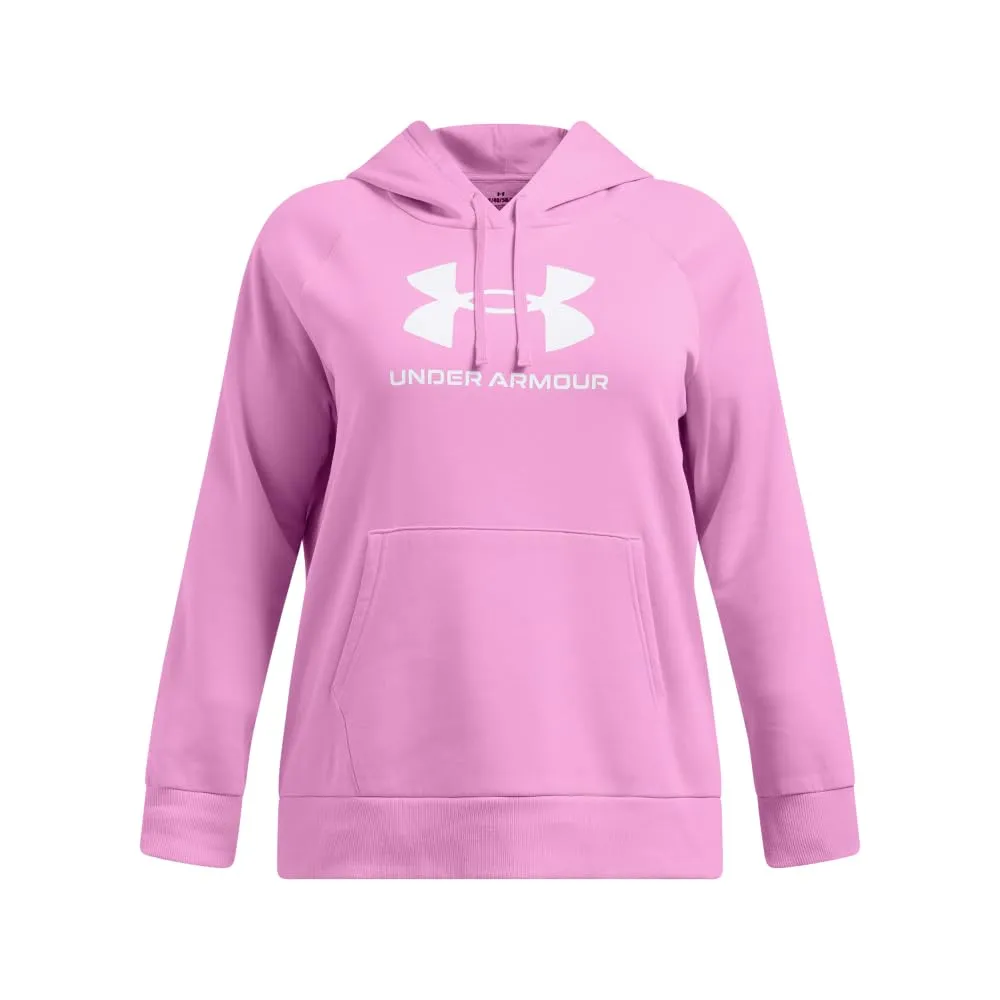 Under Armour Womens Rival Fleece Big Logo Hoodie, (001) Black / / White, Medium