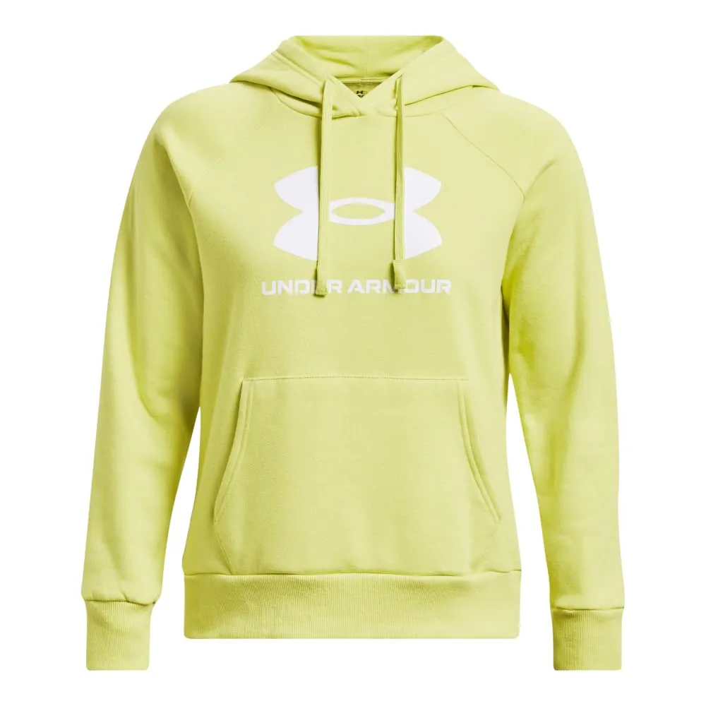 Under Armour Womens Rival Fleece Big Logo Hoodie, (001) Black / / White, Medium