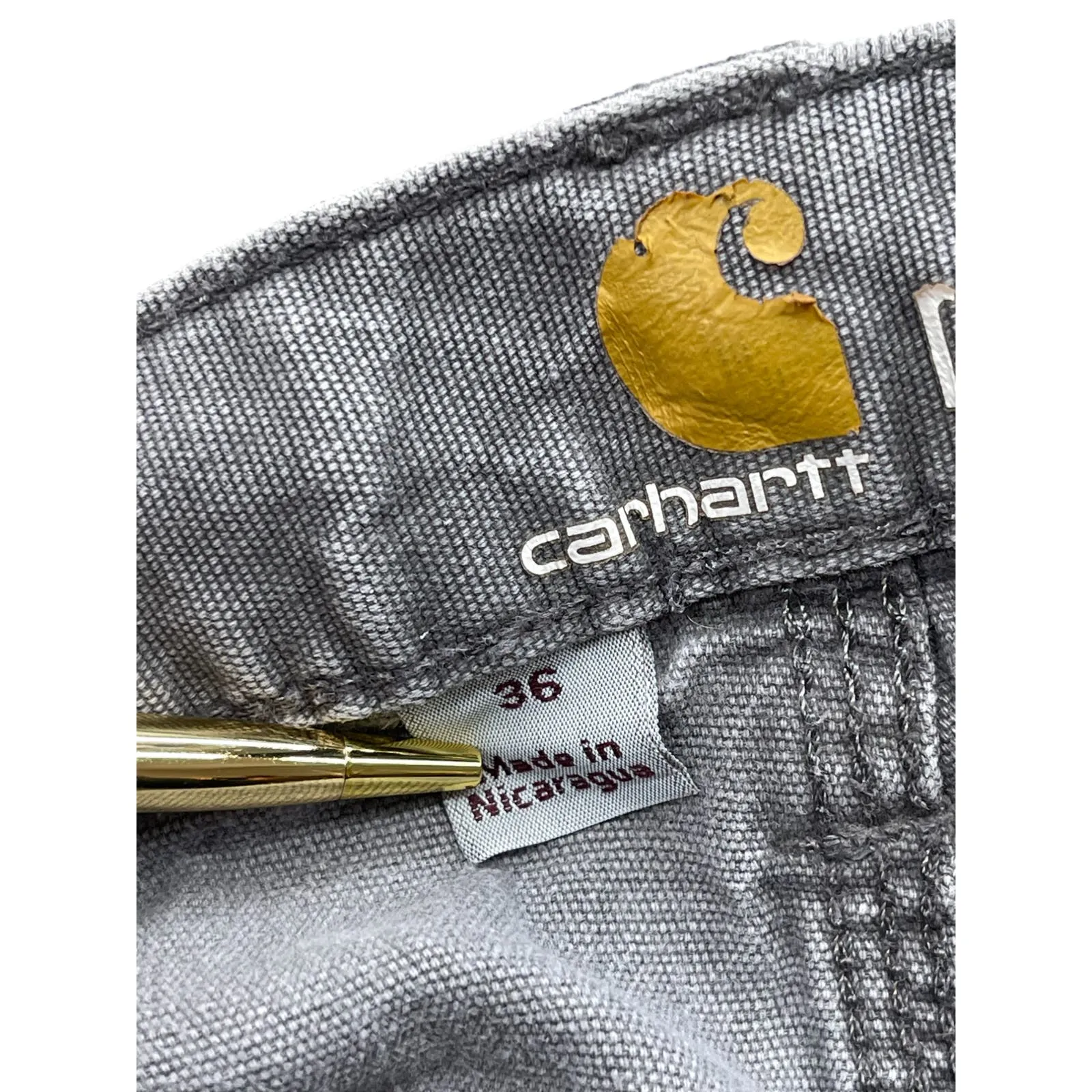 Vintage Carhartt Distressed Washed Gray Workwear Cargo Shorts