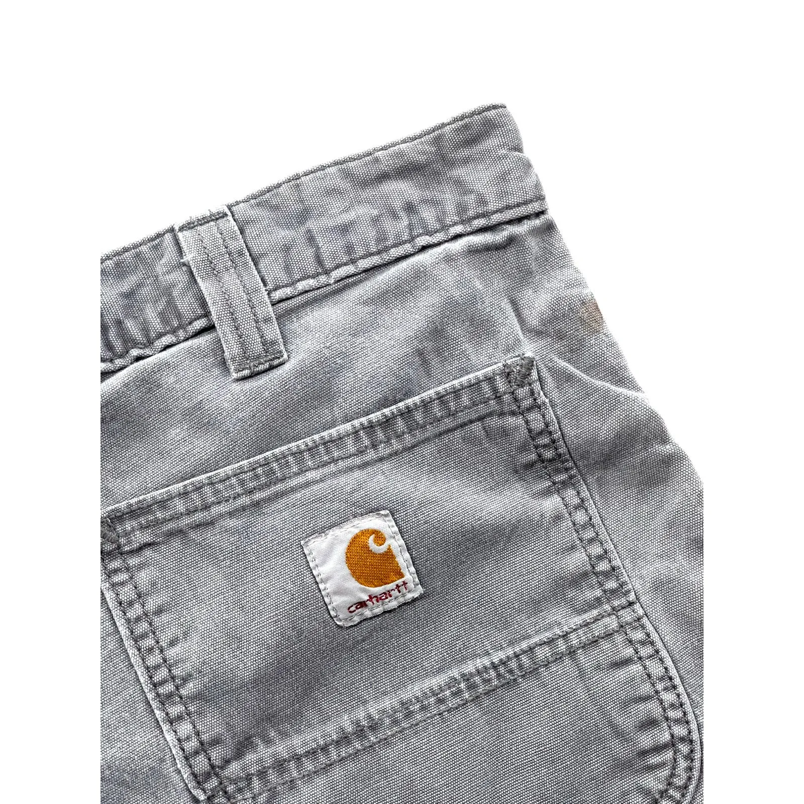 Vintage Carhartt Distressed Washed Gray Workwear Cargo Shorts