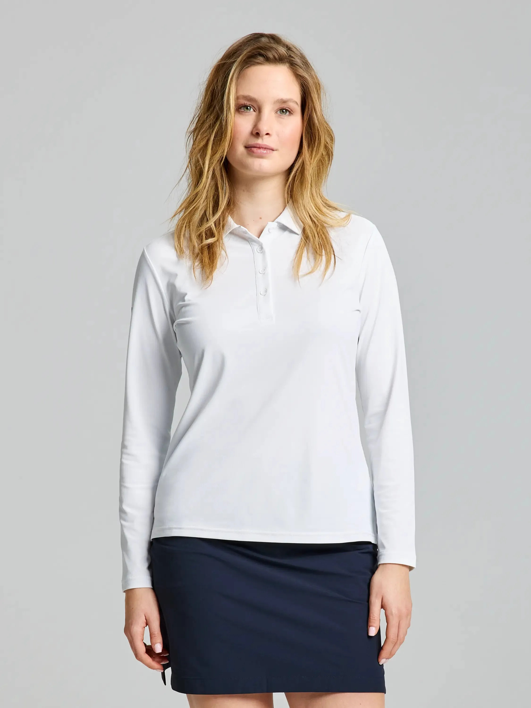 WOMAN TECH PIQUE POLO LONG SLEEVE