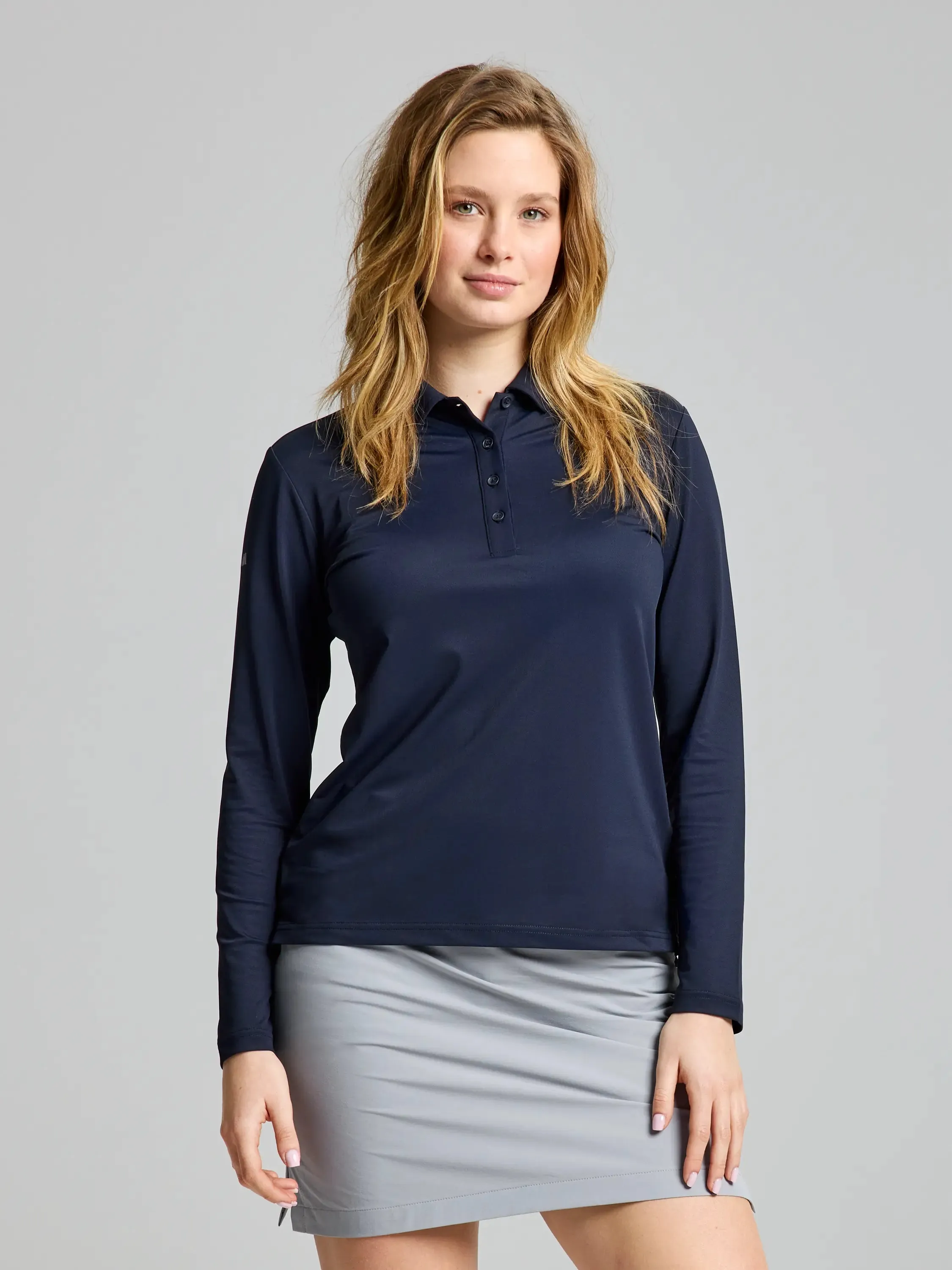 WOMAN TECH PIQUE POLO LONG SLEEVE