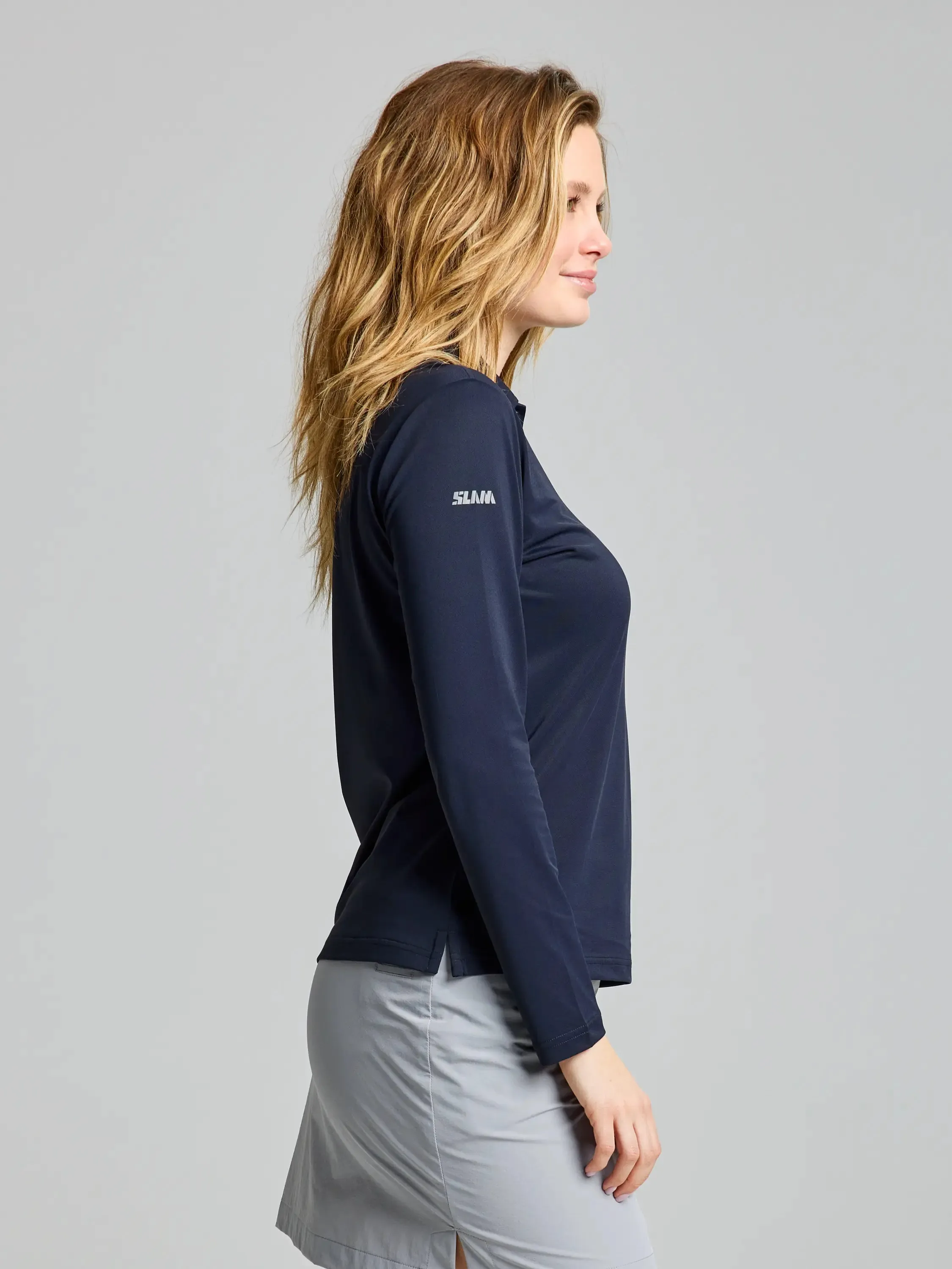 WOMAN TECH PIQUE POLO LONG SLEEVE