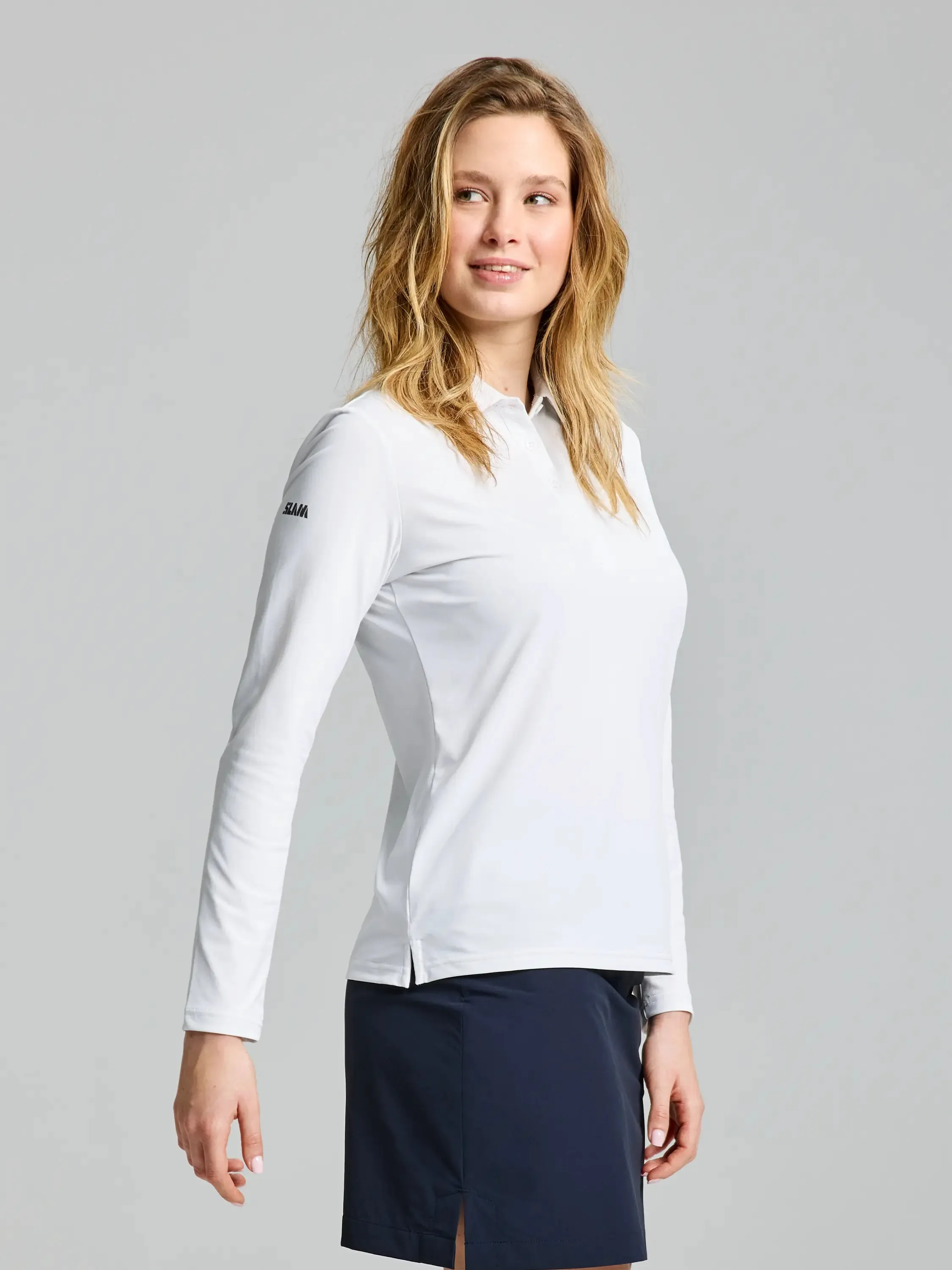 WOMAN TECH PIQUE POLO LONG SLEEVE