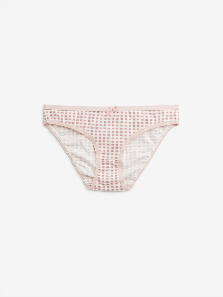 Wunderlove Peach Bikini Cotton Blend Briefs - Pack of 3