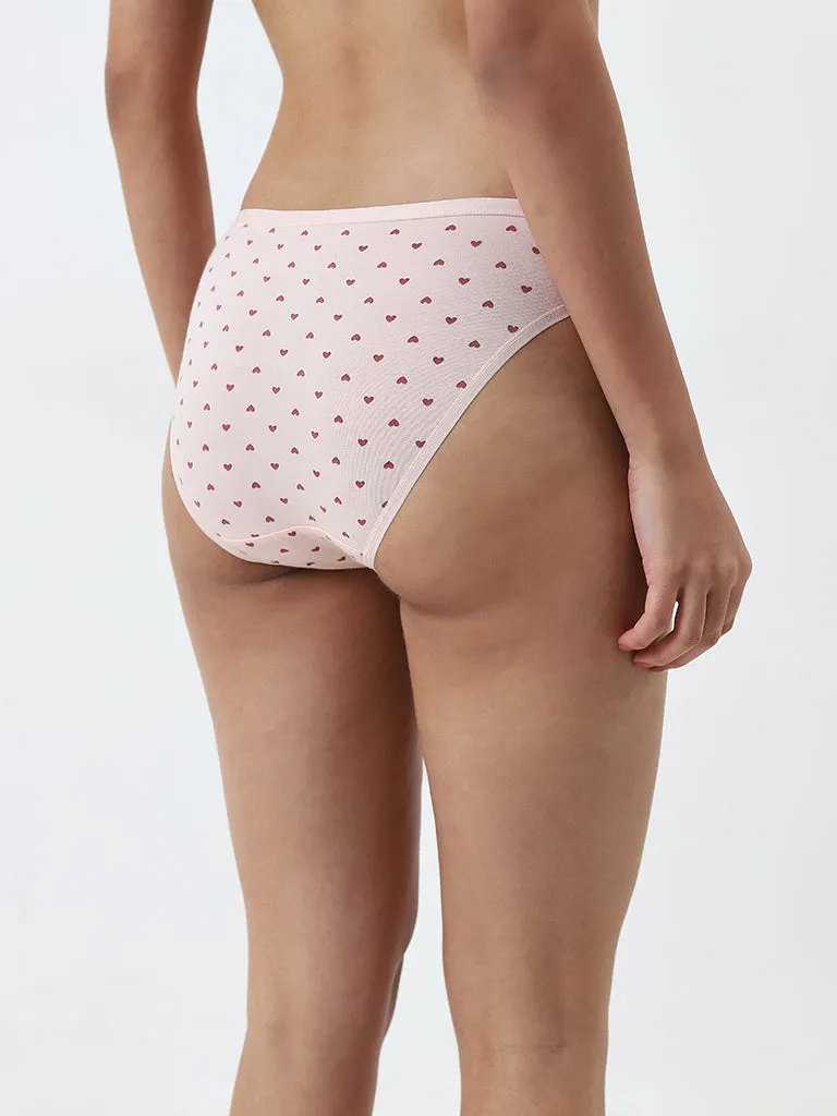 Wunderlove Peach Bikini Cotton Blend Briefs - Pack of 3